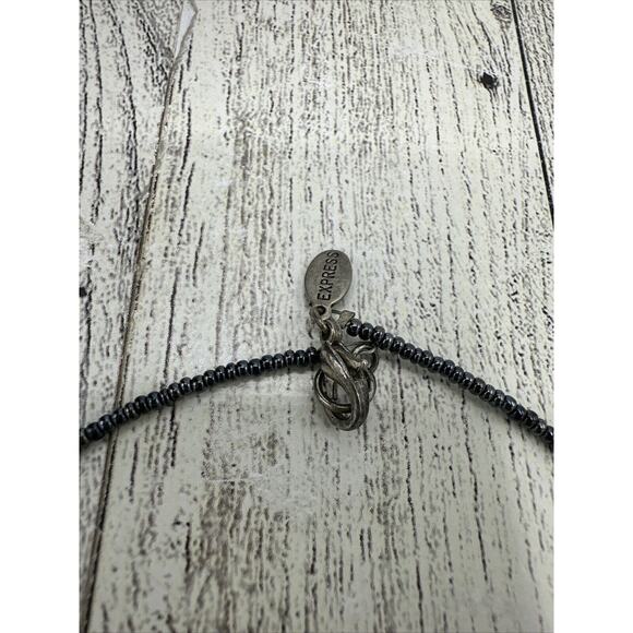 Express Costume Jewelry Necklace Signed Fringe Seed Bead Choker Boho Tribal 16" - Picture 5 of 6